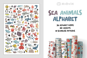 Sea animals alphabet