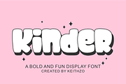 Kinder - Cute Display Font, a Handwritten Font by Keithzo (Thumbnail 1 of 6)
