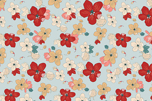 Red Blossom Vector Wallpaper