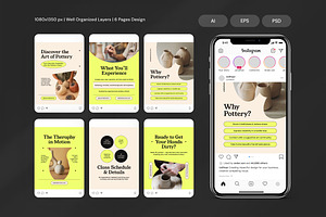 Pottery Class - Instagram Post, a Brochure Template by Izdihaar_Studio