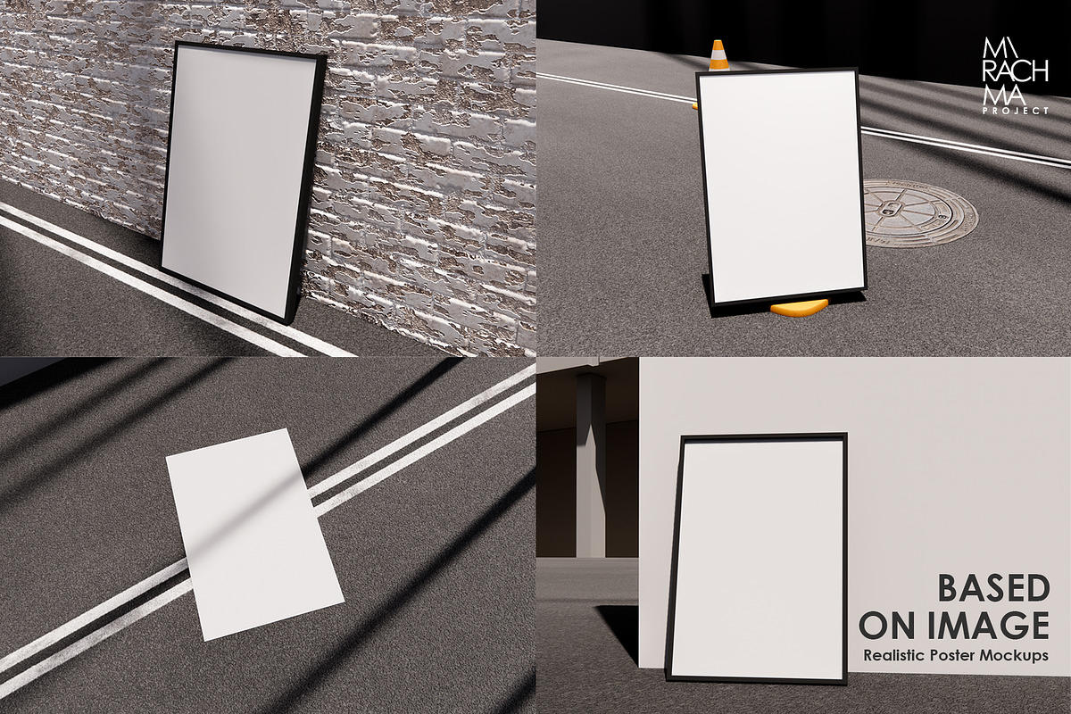 Poster Mockup Set, an Advertising Mockup by Mirachma Project (Photo 5 of 6)