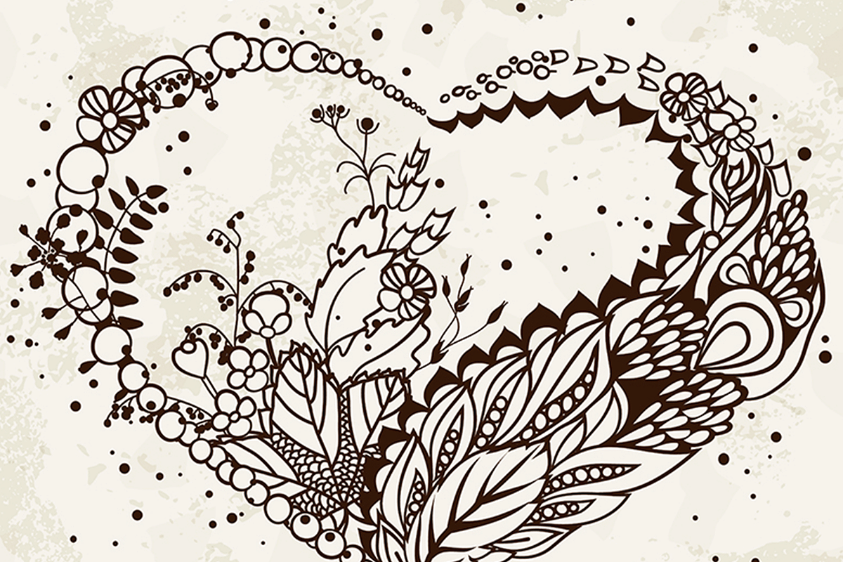 Hand Drawn Floral Heart, a Decorative Illustration by Sunny Design (Photo 3 of 3)