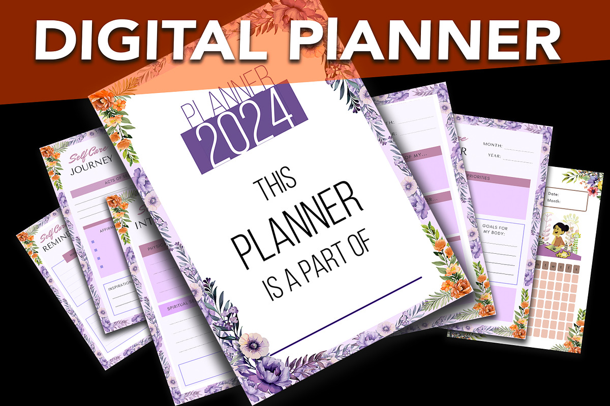 Self-Care Planner, Planner 2024, a Presentation Template by JustArtDigital (Photo 6 of 8)