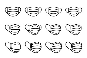 Collection of hand-drawn face masks, an Illustration by ZinetroN