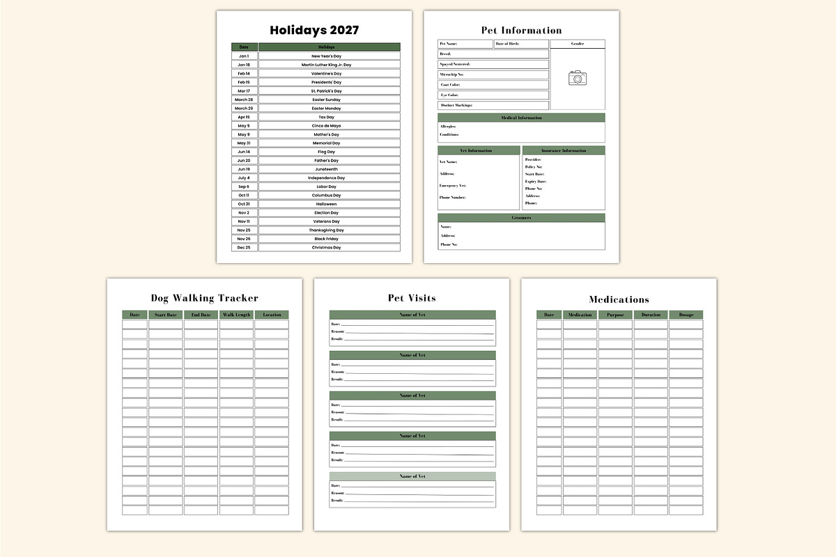 2027 Pet Care Organizer, a Stationery Template by Shumaya (Photo 4 of 4)