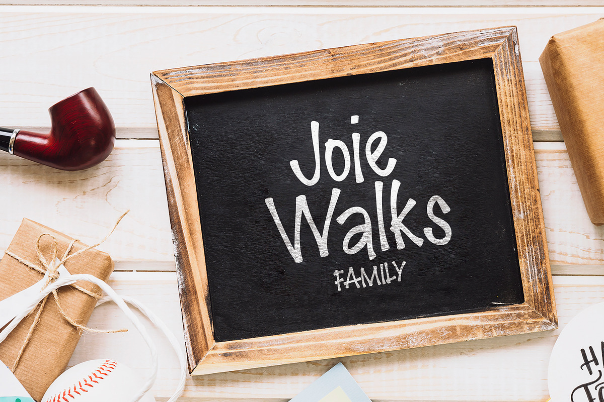 Joie Walks Family, a Script Font by SmartDesigns (Photo 1 of 6)