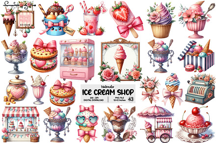 Coquette Ice Cream Shop Clipart