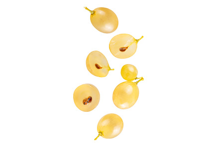 Falling white grapes isolated with, a Food & Drink Photo by Rodica Ciorba