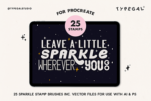 25 Procreate Sparkle Stamp Brushes