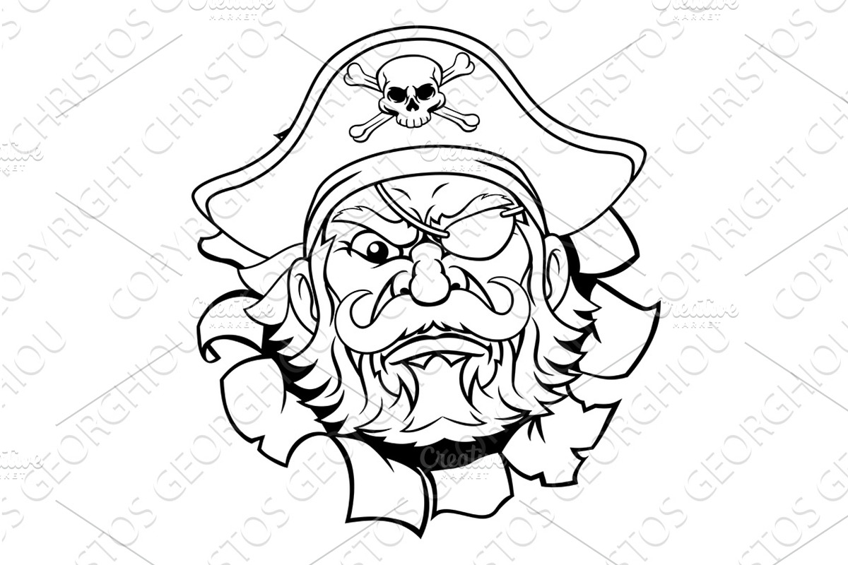 Pirate Captain Cartoon Mascot, a Person Illustration by Christos Georghiou