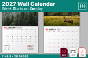 Wall Calendar 2027 (WC037-27-S), a Stationery Template by mikhailmorosin (Thumbnail 1 of 6)