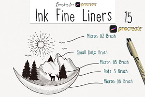 Ink Fine Liners Procreate Brushes