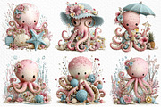 Whimsical Summer Octopus Clipart, an Illustration by Craft Nest (Thumbnail 3 of 6)