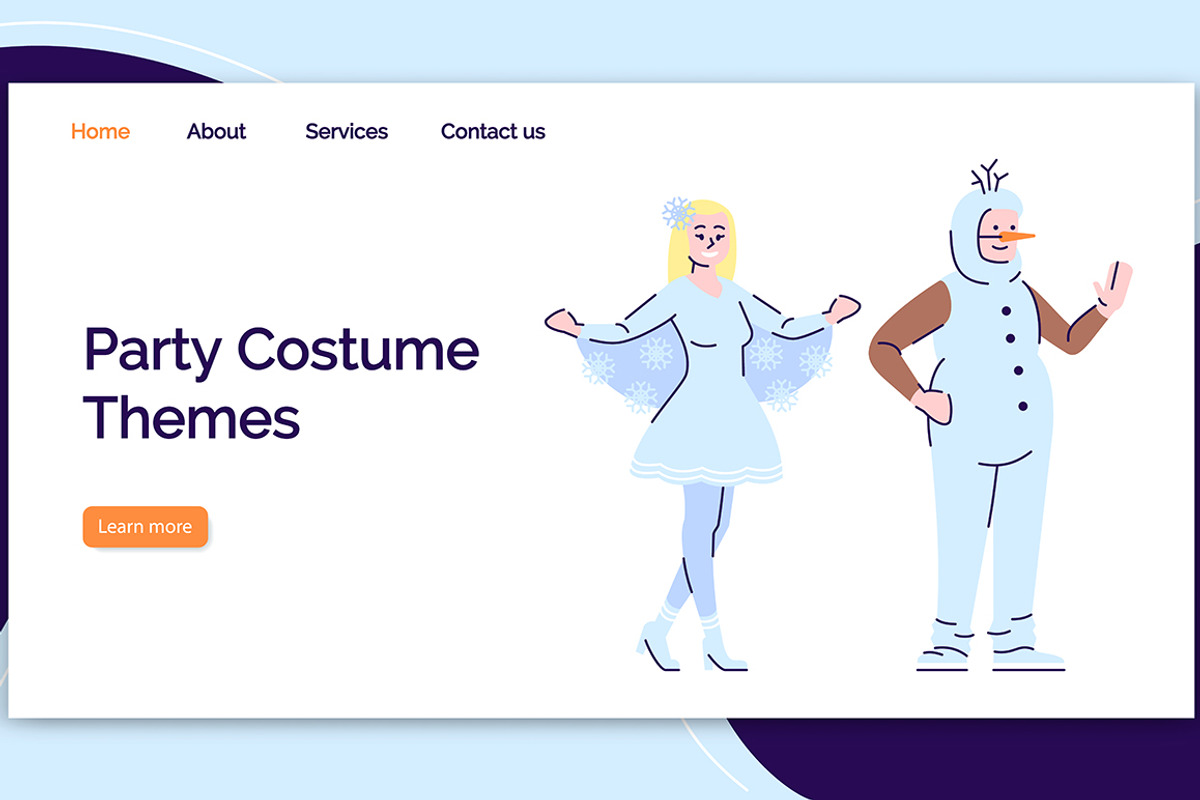 Party costumes themes landing page, a Landing Page Template by IMG Visuals