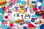 4th of July Clipart, a Seasonal Illustration by GlamArtZhanna (Thumbnail 1 of 3)