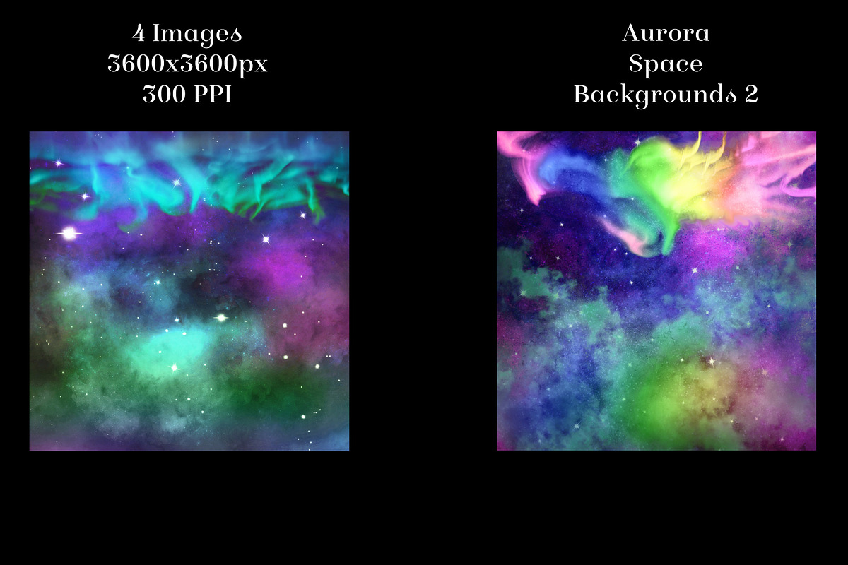 Aurora Space Backgrounds Set 2, a Background Graphic by Sapphire X Designs (Photo 3 of 3)
