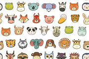 Funny Animal faces illustrations set, an Animal Illustration by GooseFrol (Thumbnail 7 of 9)