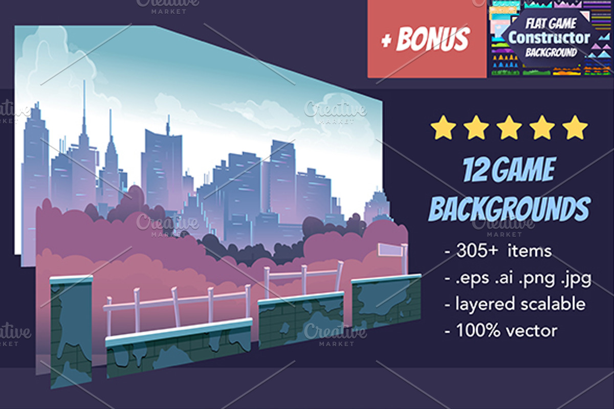 Game Backgrounds Pack III + Bonus, an Illustration by 2dvillShop (Photo 2 of 2)
