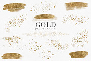 Gold leaves, splatters & strokers, an Illustration by LuiDesignStudio (Thumbnail 4 of 6)