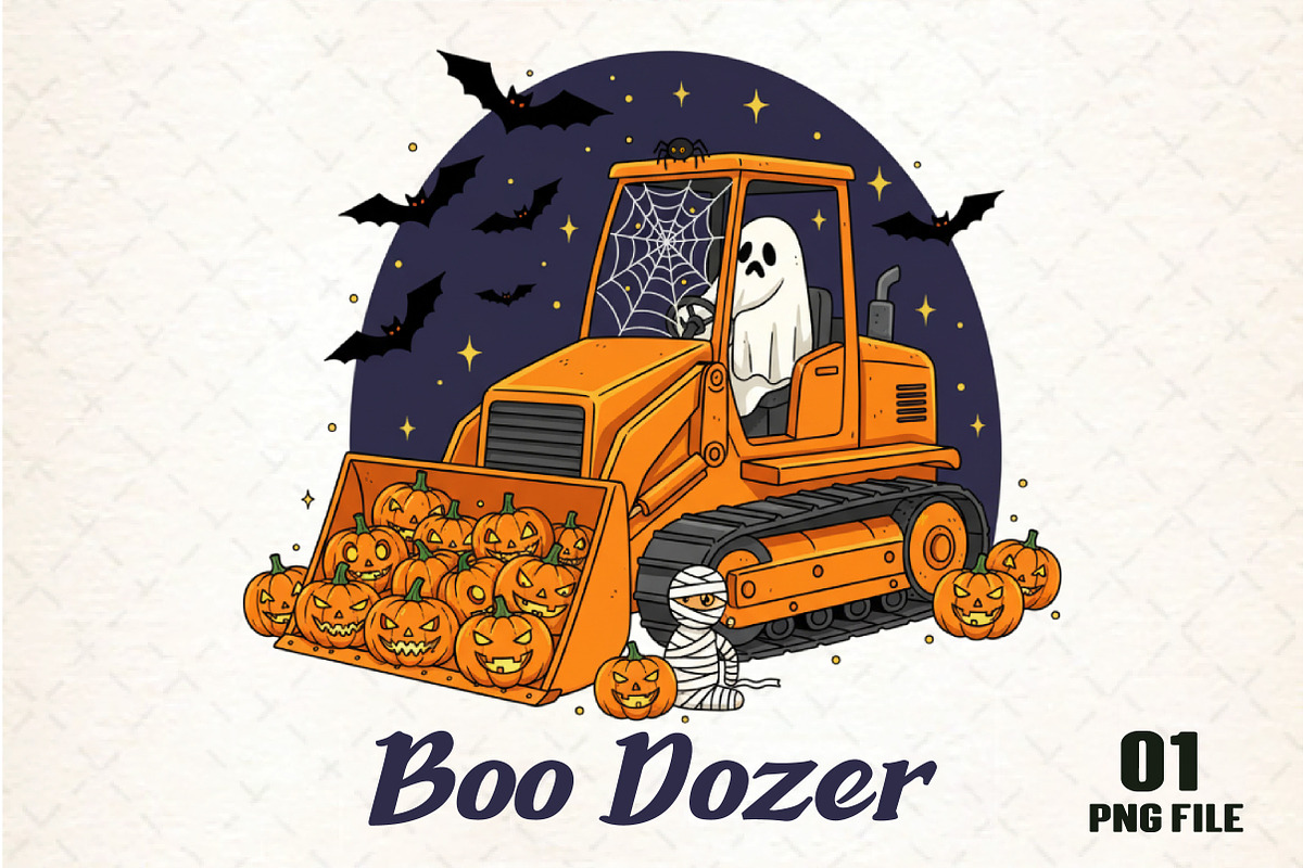 Boo Dozer Ghost Png, Boys Fall Hallo, an Illustration by DreamCafeArt (Photo 1 of 5)