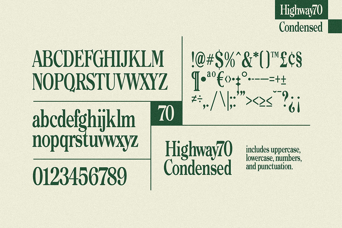 Highway 70 Condensed - Retro Serif, a Serif Font by Lateral Design (Photo 3 of 17)