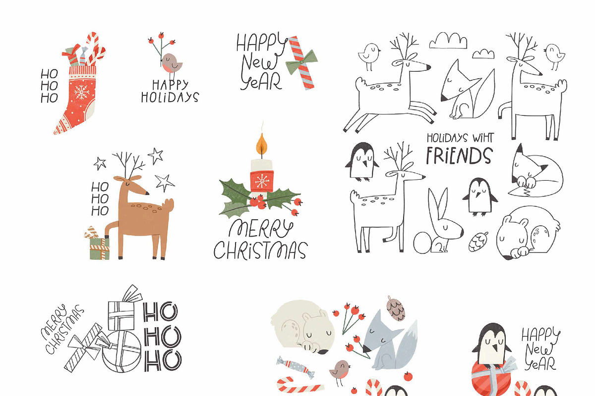 Christmas Forest Clipart Collection, a Seasonal Illustration by K.SweeTheArt (Photo 6 of 9)
