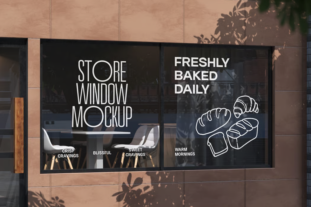Storefront Window Sign Mockup, an Advertising Mockup by graphicsauce