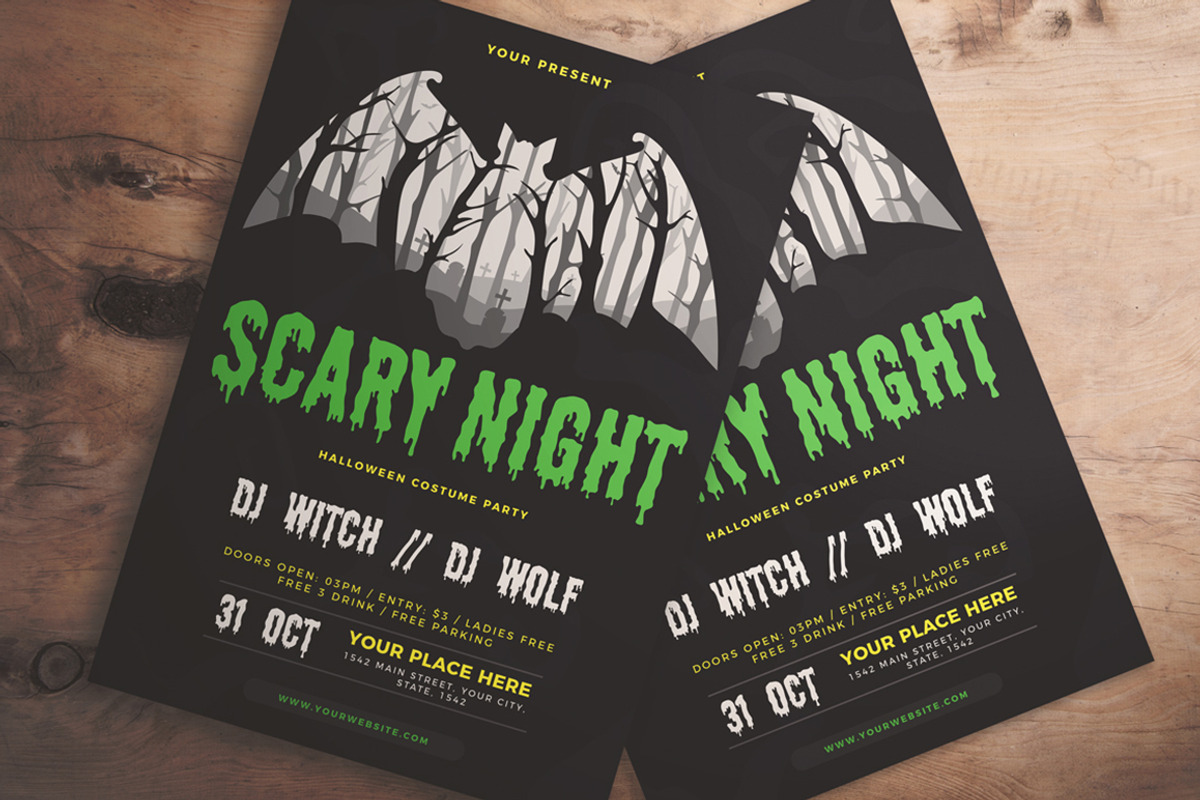 Scary Night Flyer, a Flyer Template by KMZVR.Lab (Photo 2 of 3)