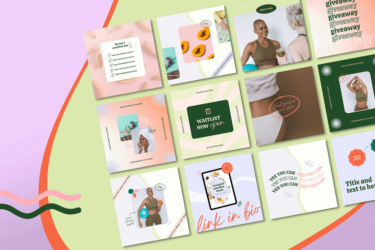 Canva Instagram templates for coach, a Social Media Template by Kurly Creative (Photo 10 of 10)