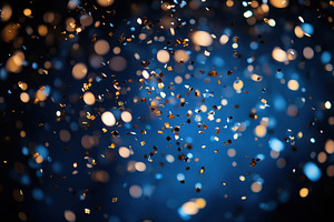 Colorful confetti falling against a, a Photo by Tanuart