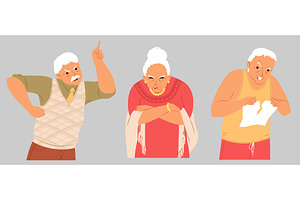 An elderly couple engages in a, an Illustration by SiberianArt