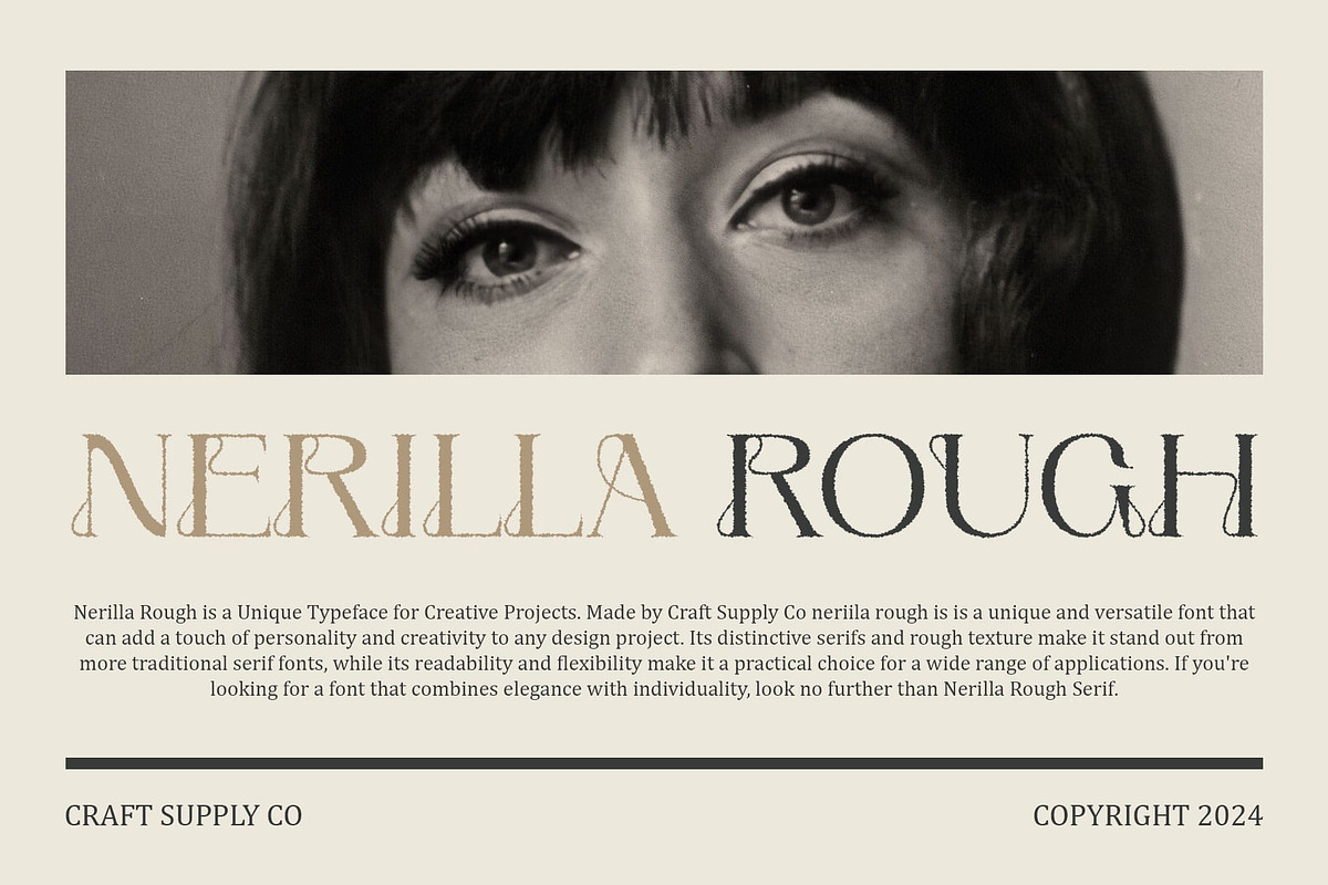 Nerilla Rough, a Serif Font by Craft Supply Co. (Photo 1 of 8)