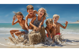 pool kids holiday ai generated, a Holiday Photo by pikepicture