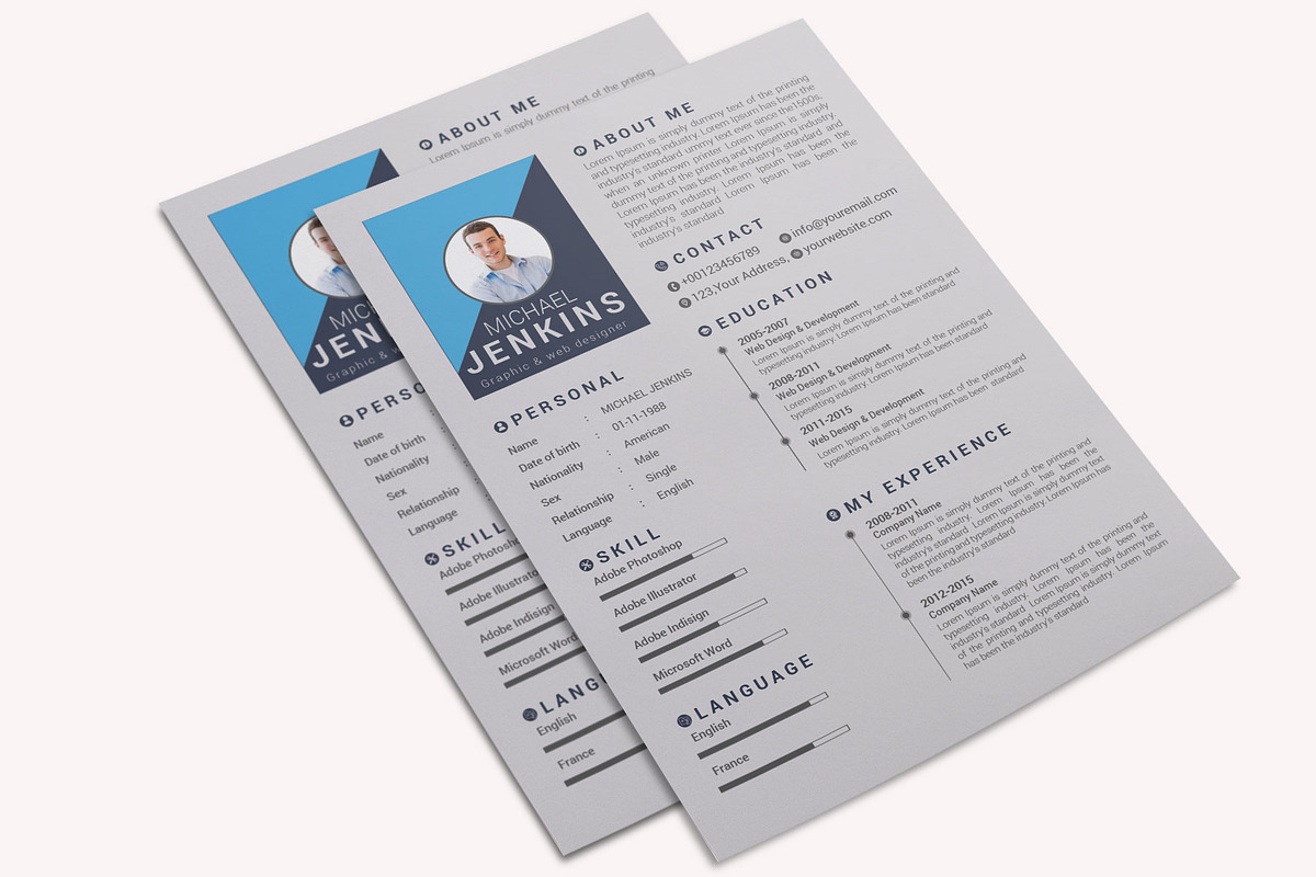 Resume Template and Cover Letter, a Resume Template by designvillage (Photo 7 of 13)