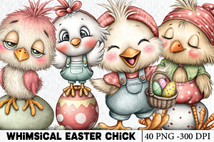 Whimsical Easter Chick Clipart, a Seasonal Illustration by HueNestify