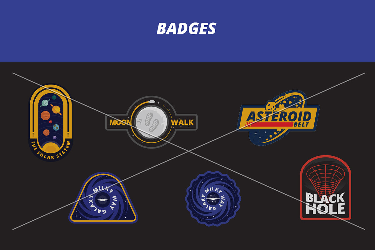 Space Label Pack, an Illustration by Ferrato Design Co. (Photo 5 of 5)
