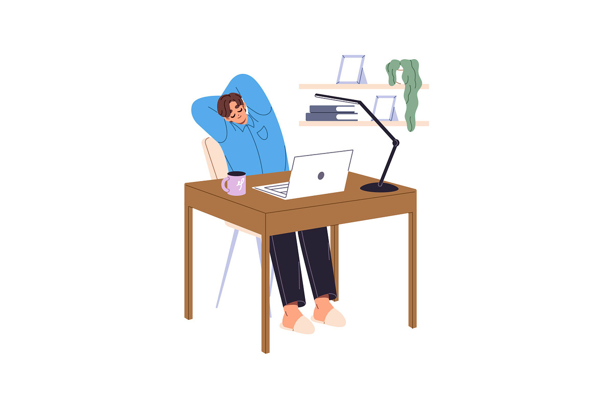 People do exercises at work desk set, a Work Illustration by PaperTrident (Photo 3 of 9)