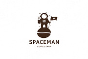 Astronaut Coffee Shop Logo Template, a Branding & Logo Template by vectorwithin (Thumbnail 2 of 3)