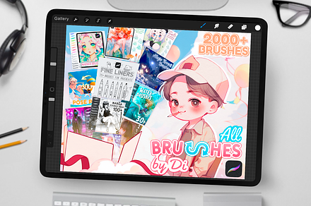 Over 2000+ Procreate Brushes by Di