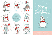 Christmas Bears Icons & Cards, an Animal Illustration by Julia Shvets (Thumbnail 1 of 4)