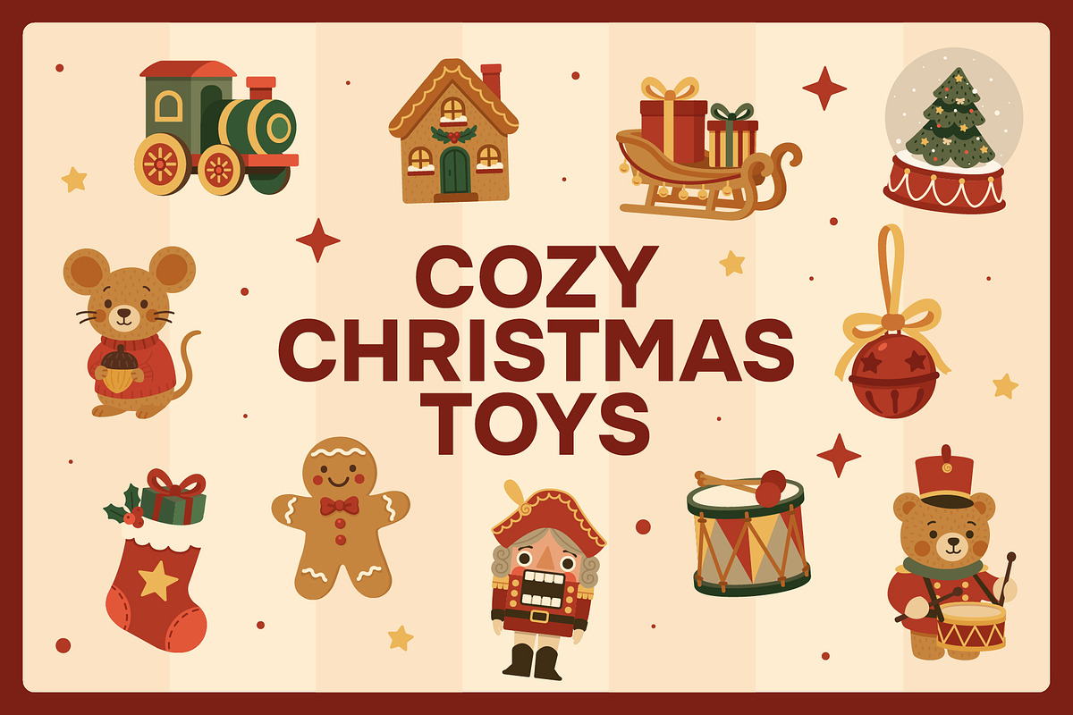 Cozy Christmas toys, a Seasonal Illustration by Creative Gallery (Photo 1 of 11)