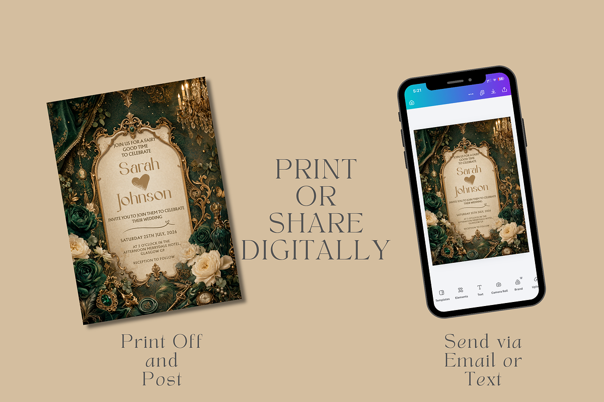Luxury Wedding Invitation Template, an Invitation Template by InvitingStorys (Photo 9 of 12)
