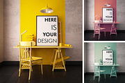 3 color interior with mockup poster, a Print Template by FilL239 (Thumbnail 1 of 4)