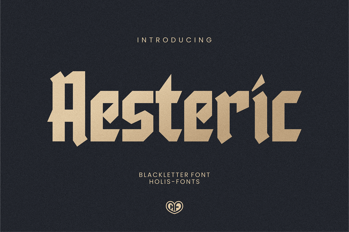 Aesteric Blackletter Gothic Font, a Blackletter Font by 24Design Studios (Photo 1 of 8)