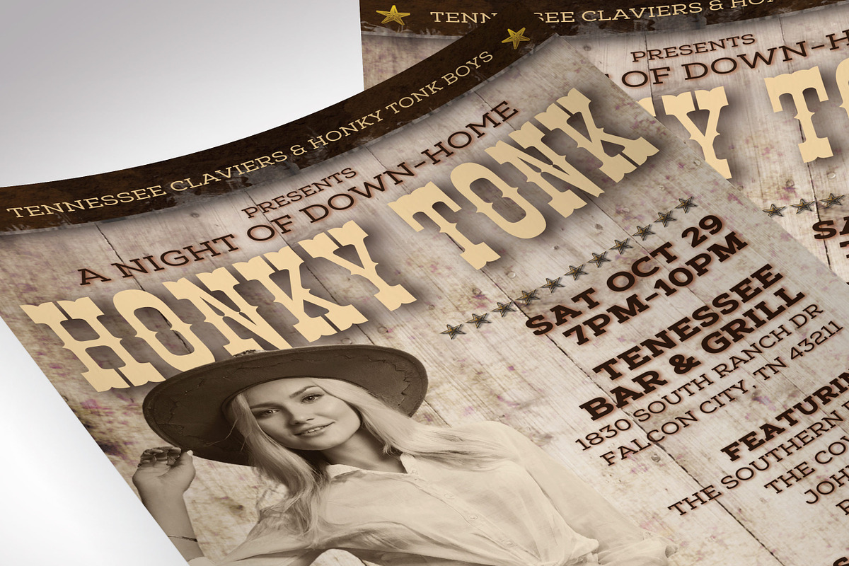 Honky Tonk Country Flyer Template, a Flyer Template by Four C Graphic (Photo 10 of 10)