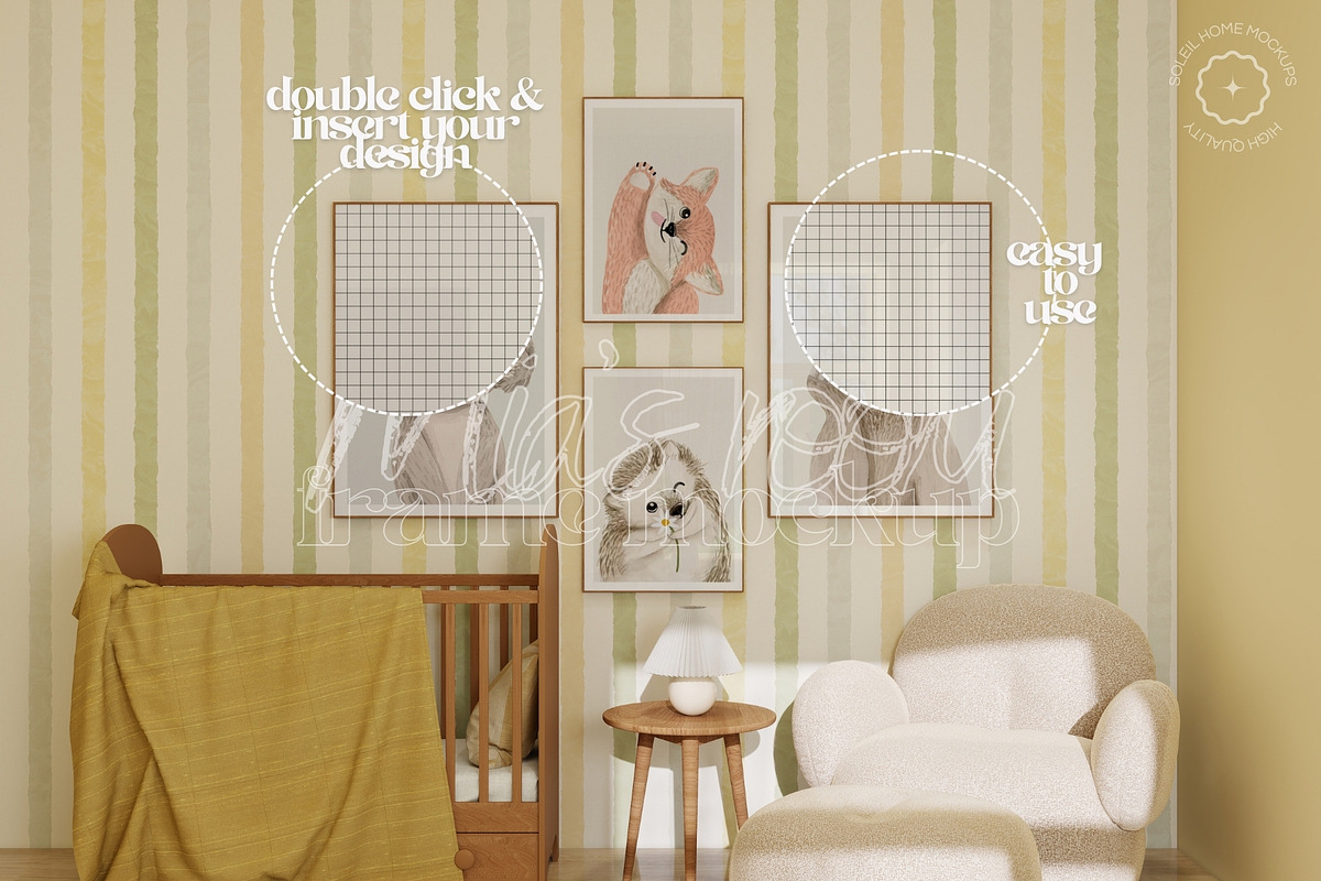 MIA | Cute Nursery Frame Mockup Set, a Household Mockup by SoleilHomeMockups (Photo 3 of 13)