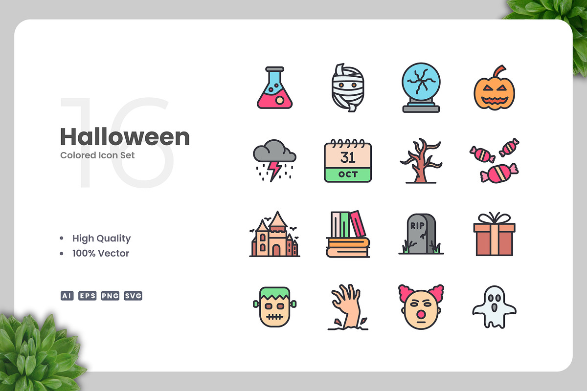 Halloween Colored Icons, an Icon by Upnowgraphic
