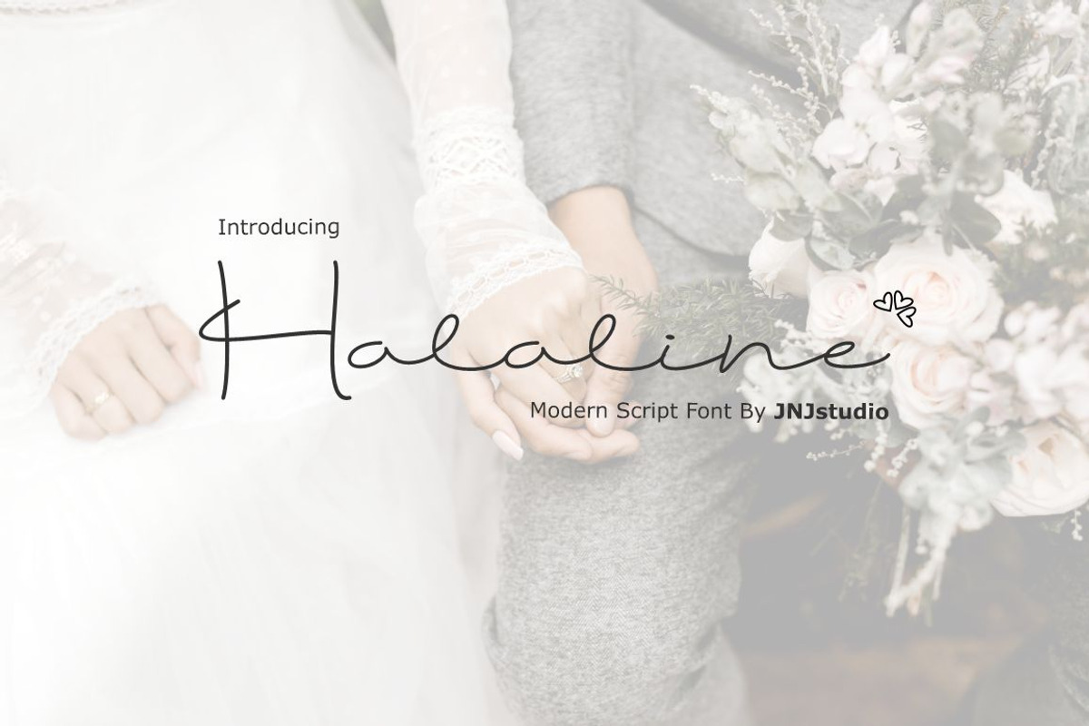 Halaline Modern Script Font, a Script Font by JNJ Studio (Photo 1 of 10)