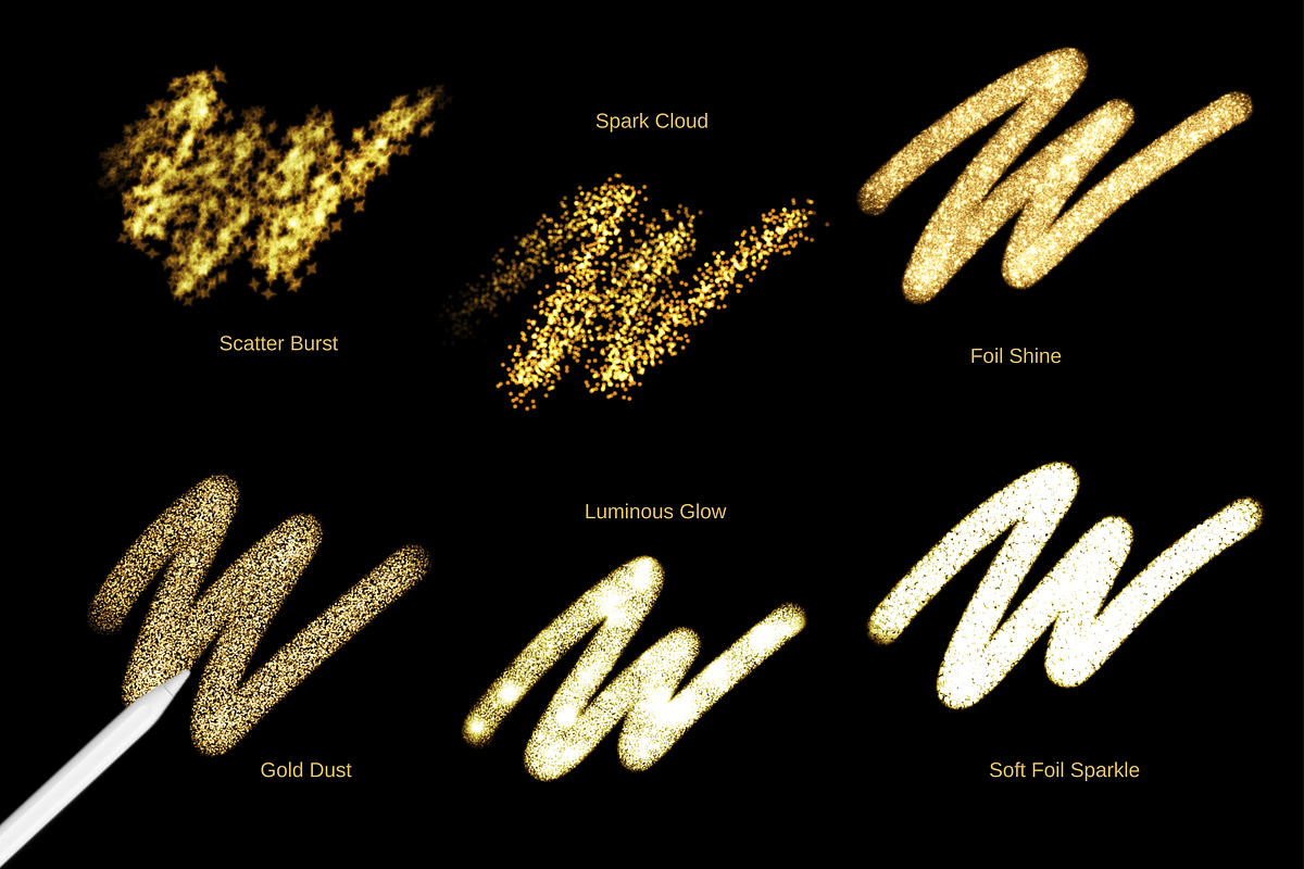 Procreate Glitter Brushes, a Brush Add-On by HopeArtIllustration (Photo 5 of 11)