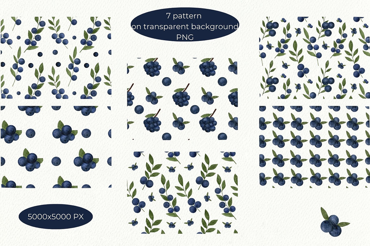 Blueberries watercolor clipart, a Food Illustration by Illustrations by Yuliia (Photo 4 of 4)